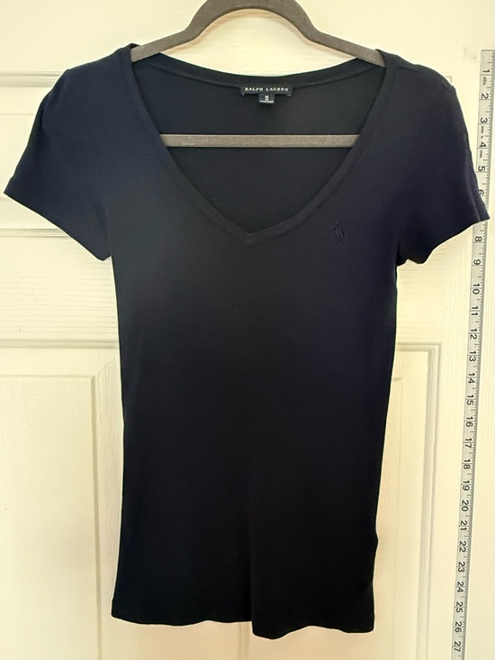 Ralph Lauren Tops - Ralph Lauren Women's Short Sleeve V-Neck Tee - Navy Blue